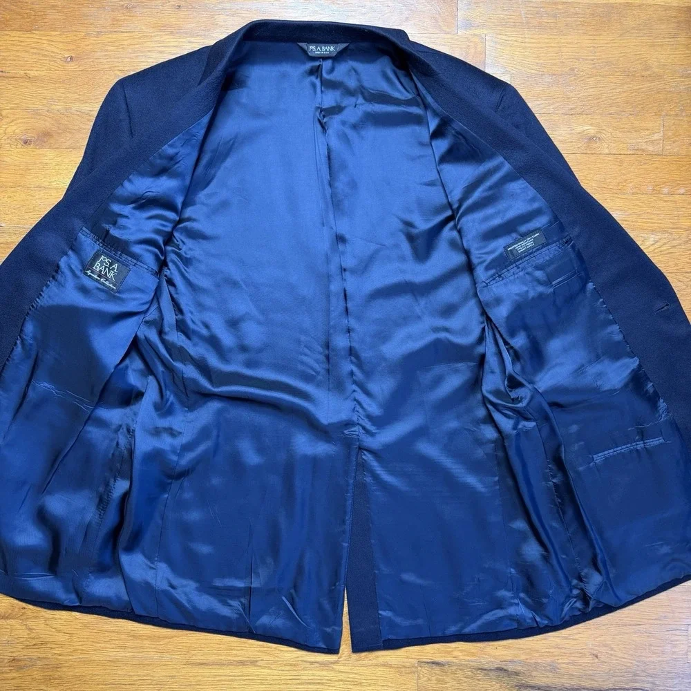 Jos A Bank 100% Cashmere Blazer Mens 48 EXL Blue Sport Coat‎ Suit Jacket Gordon